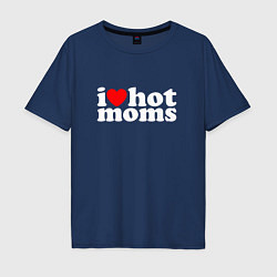 Футболка оверсайз мужская I LOVE HOT MOMS, цвет: тёмно-синий