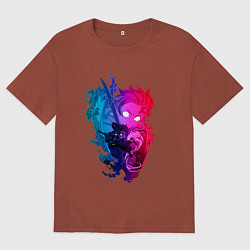 Мужская футболка оверсайз Танджиро Камадо в ярости Клинок рассекающий демоно