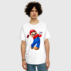 Футболка оверсайз мужская Марио - крутейший гольфист Super Mario, цвет: белый — фото 2