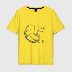 Футболка оверсайз мужская Volleyball Juice, цвет: желтый