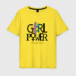 Футболка оверсайз мужская Girl power, цвет: желтый