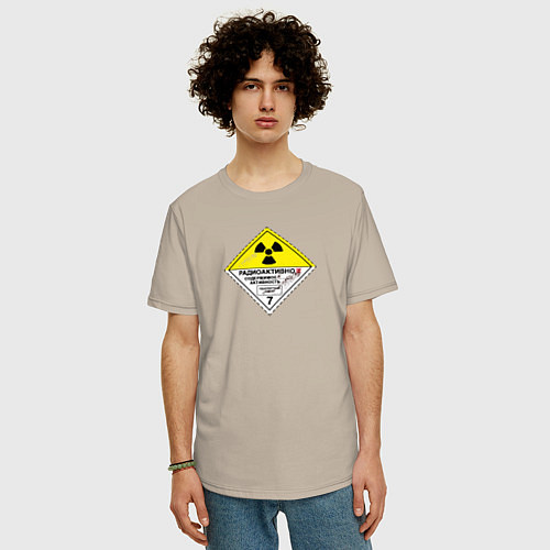 Мужская футболка оверсайз Радиоактивно / Миндальный – фото 3