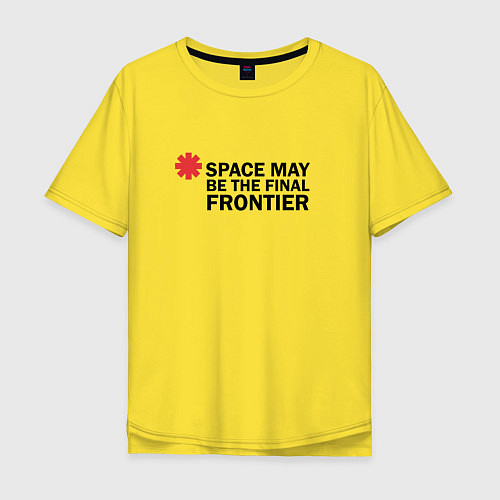 Мужская футболка оверсайз Space may be the final frontier / Желтый – фото 1