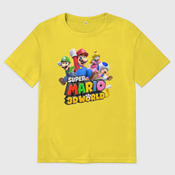 Футболка оверсайз мужская Герои Super Mario 3D World Nintendo, цвет: желтый