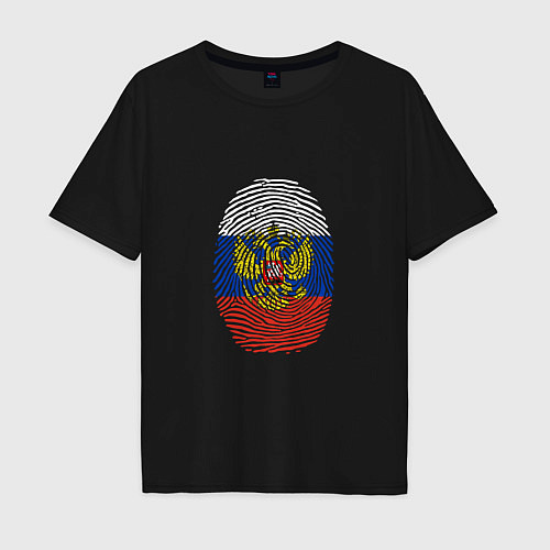 Мужская футболка оверсайз Россия - ДНК / Черный – фото 1