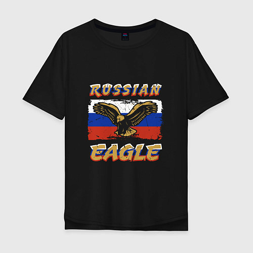 Мужская футболка оверсайз Russian Eagle / Черный – фото 1