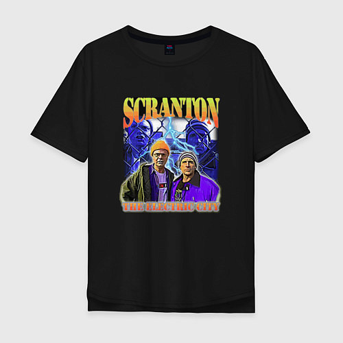 Мужская футболка оверсайз Scranton electric city / Черный – фото 1
