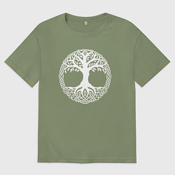 Футболка оверсайз мужская Мировое Дерево Славян, цвет: авокадо