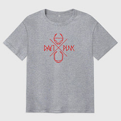 Футболка оверсайз мужская Daft punk album, цвет: меланж