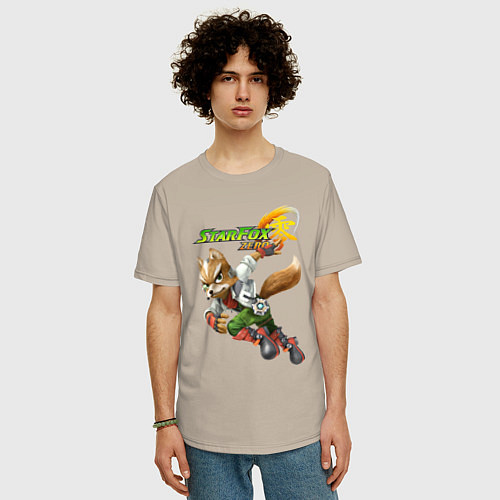 Мужская футболка оверсайз Star Fox Zero Nintendo Video game / Миндальный – фото 3