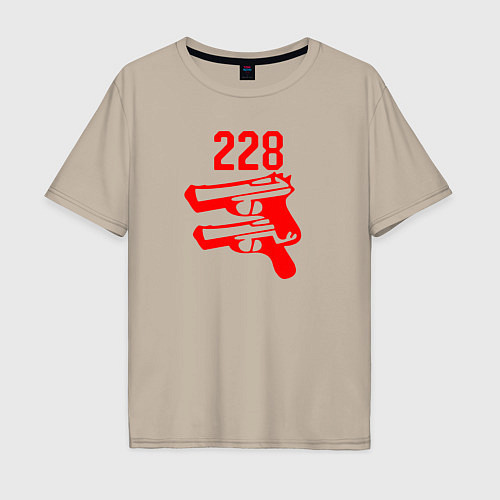 Мужская футболка оверсайз 228 2 пистолета / Миндальный – фото 1