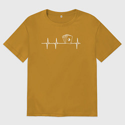 Мужская футболка оверсайз Карты биении сердца