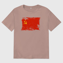 Мужская футболка оверсайз Рваный флаг СССР