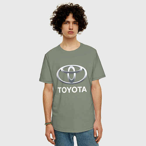 Мужская футболка оверсайз TOYOTA 3D Logo / Авокадо – фото 3