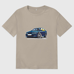 Футболка оверсайз мужская BMW Blue, цвет: миндальный