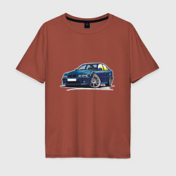 Футболка оверсайз мужская BMW Blue, цвет: кирпичный