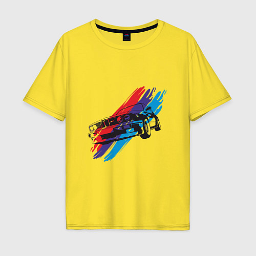 Мужская футболка оверсайз BMW - Style / Желтый – фото 1