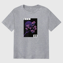 Мужская футболка оверсайз Сакура Закат