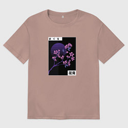 Мужская футболка оверсайз Сакура Закат