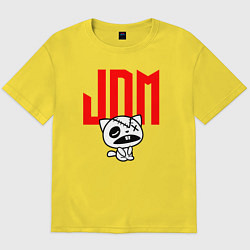 Футболка оверсайз мужская JDM Kitten-Zombie Japan, цвет: желтый