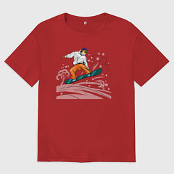 Мужская футболка оверсайз Сноубордист snowboard