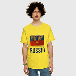 Футболка оверсайз мужская Russia - Союз, цвет: желтый — фото 2