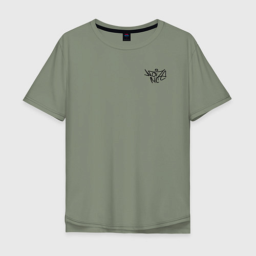 Мужская футболка оверсайз Noize mc нойз мс logo / Авокадо – фото 1