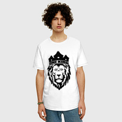 Футболка оверсайз мужская Lion one king, цвет: белый — фото 2