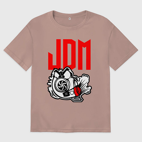 Мужская футболка оверсайз JDM Japan Engine / Пыльно-розовый – фото 1