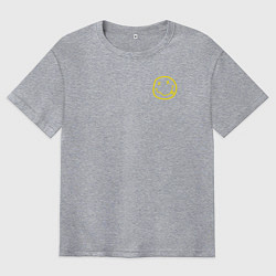 Мужская футболка оверсайз Nirvana Жёлтый смайл