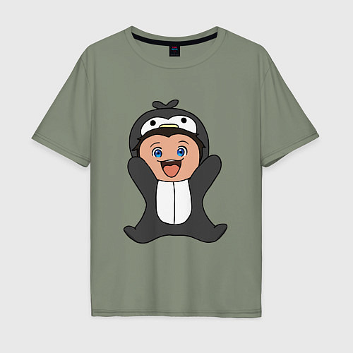 Мужская футболка оверсайз Фил пингвин Обещанный Неверленд / Авокадо – фото 1