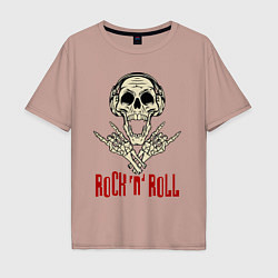 Мужская футболка оверсайз Rock n Roll Skull