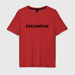 Футболка оверсайз мужская CHANGAN LOGOTYPE, цвет: красный