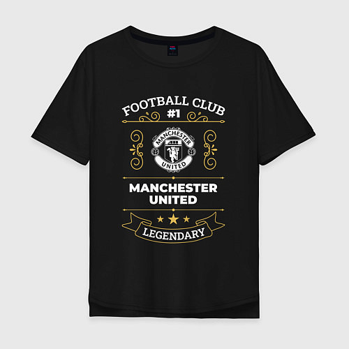 Мужская футболка оверсайз Manchester United FC 1 / Черный – фото 1