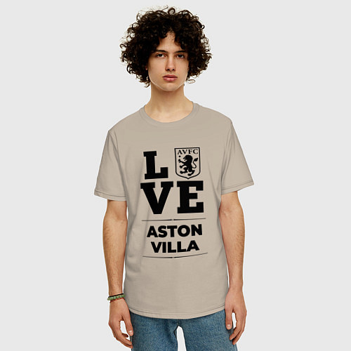 Мужская футболка оверсайз Aston Villa Love Классика / Миндальный – фото 3