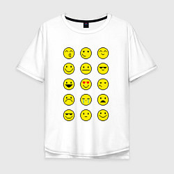 Мужская футболка оверсайз Pixel art emoticons 1