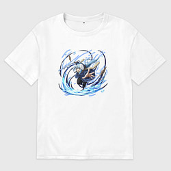 Футболка оверсайз мужская Летящая Римуру, цвет: белый