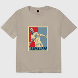 Футболка оверсайз мужская Madrid - Benzema, цвет: миндальный