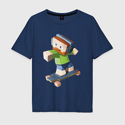 Мужская футболка оверсайз Minecraft Skater Video game