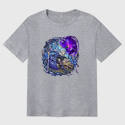 Футболка оверсайз мужская Римуру в бою, цвет: меланж