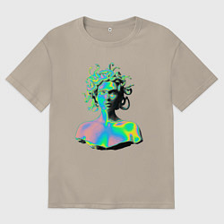 Мужская футболка оверсайз Gorgon Medusa Vaporwave Neon