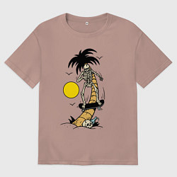 Футболка оверсайз мужская Skater Skeleton Palma Beach Summer Extreme, цвет: пыльно-розовый