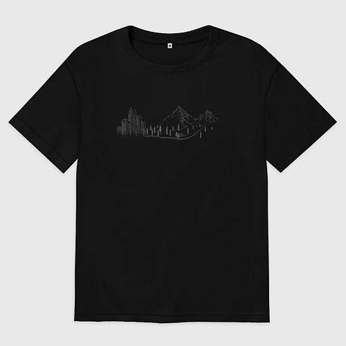 Мужская футболка оверсайз Go to ride / Черный – фото 1