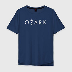 Футболка оверсайз мужская Ozark white logo, цвет: тёмно-синий