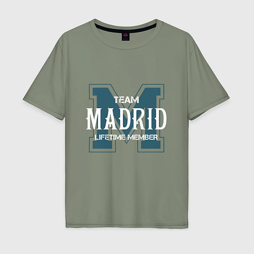 Мужская футболка оверсайз Team Madrid / Авокадо – фото 1