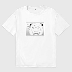 Футболка оверсайз мужская Spy Family Heh Семья Шпиона, цвет: белый