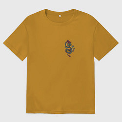 Футболка оверсайз мужская Зелёный китайский дракон Lun, цвет: горчичный