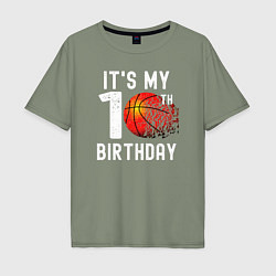 Мужская футболка оверсайз Это мой 10 день рождения баскетбол