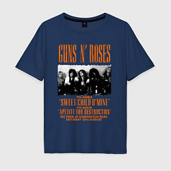 Футболка оверсайз мужская GUNS-N-ROSES АФИША, цвет: тёмно-синий