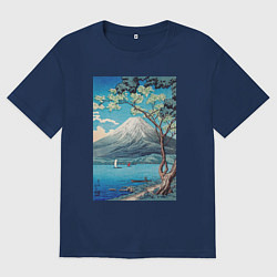 Мужская футболка оверсайз Mount Fuji from Lake Yamanaka Гора Фудзи